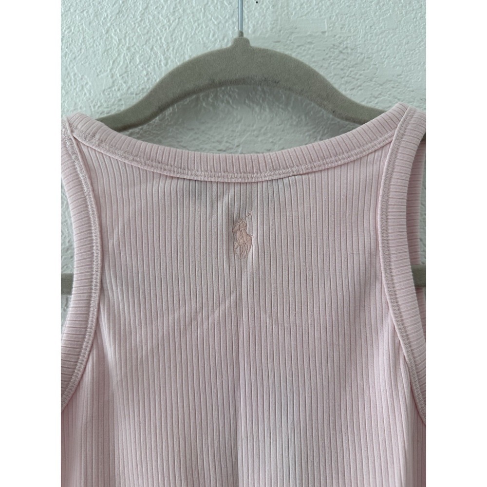 Polo Ralph Lauren Youth Girls Pink Ribbed Cotton-Blend Tank Top Size L(10-12) - Picture 6 of 8